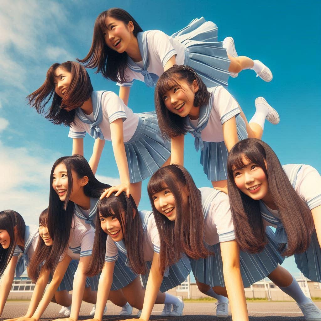 集団アクロバット画像が好き