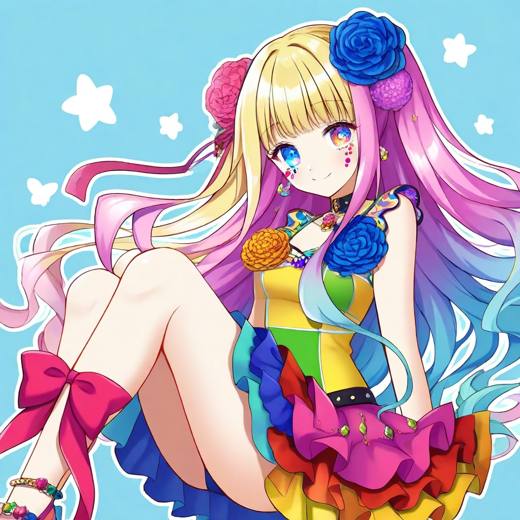 カラフルな少女 | の人気AIイラスト・グラビア