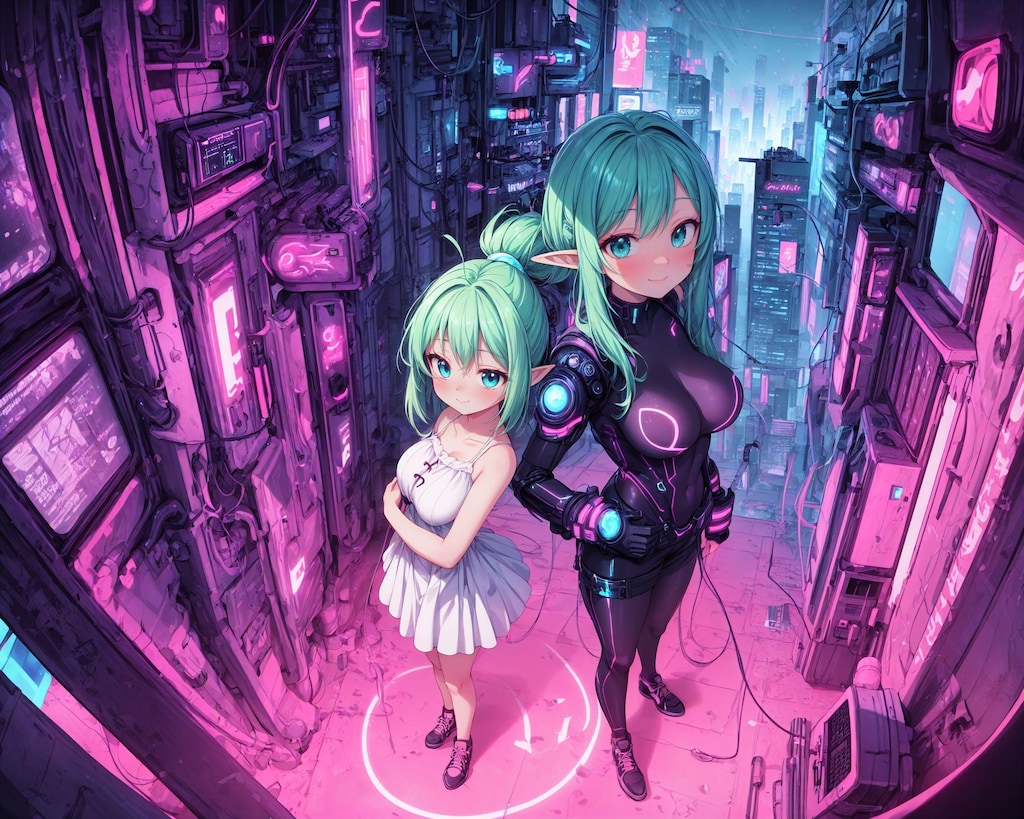 怪しげな色のネオンサインは大体サイバーパンク