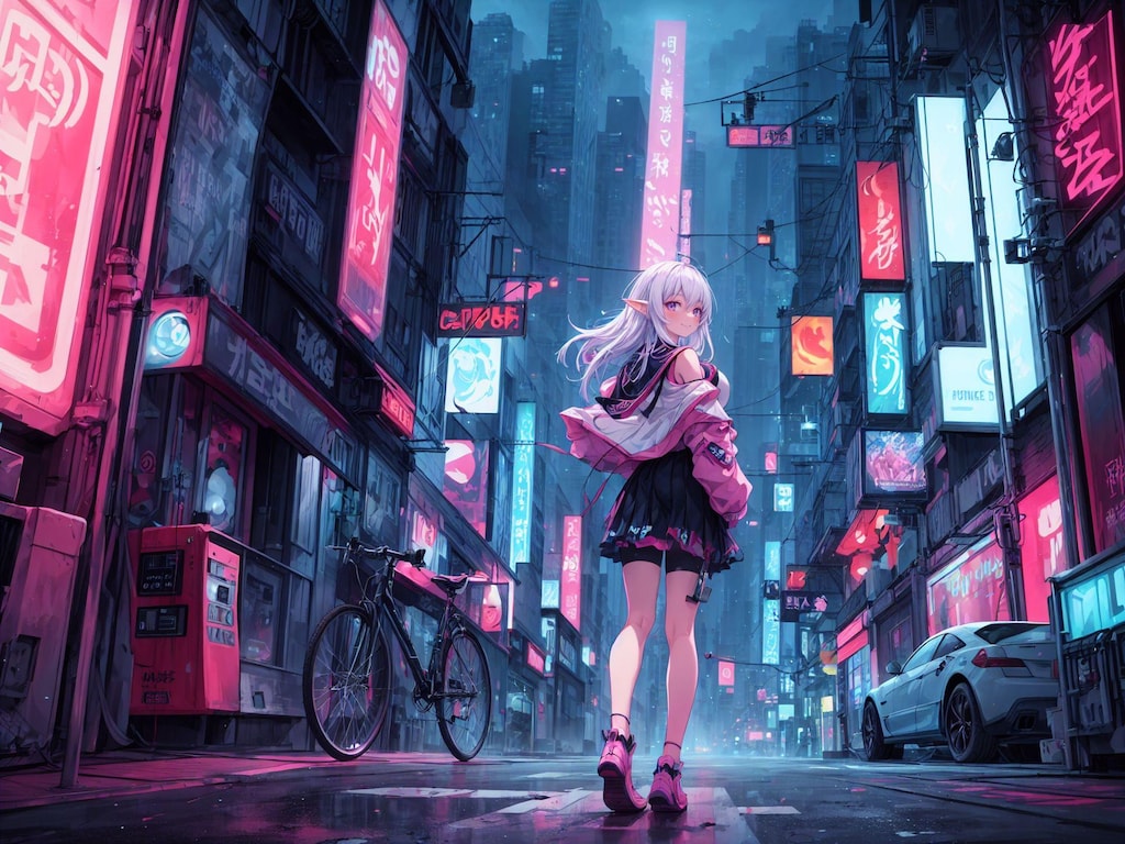 怪しげな色のネオンサインは大体サイバーパンク