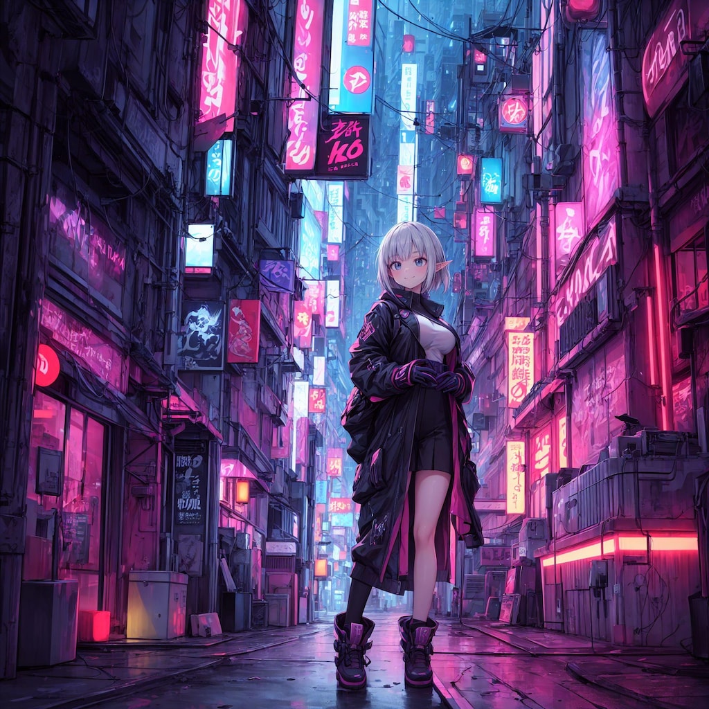 怪しげな色のネオンサインは大体サイバーパンク