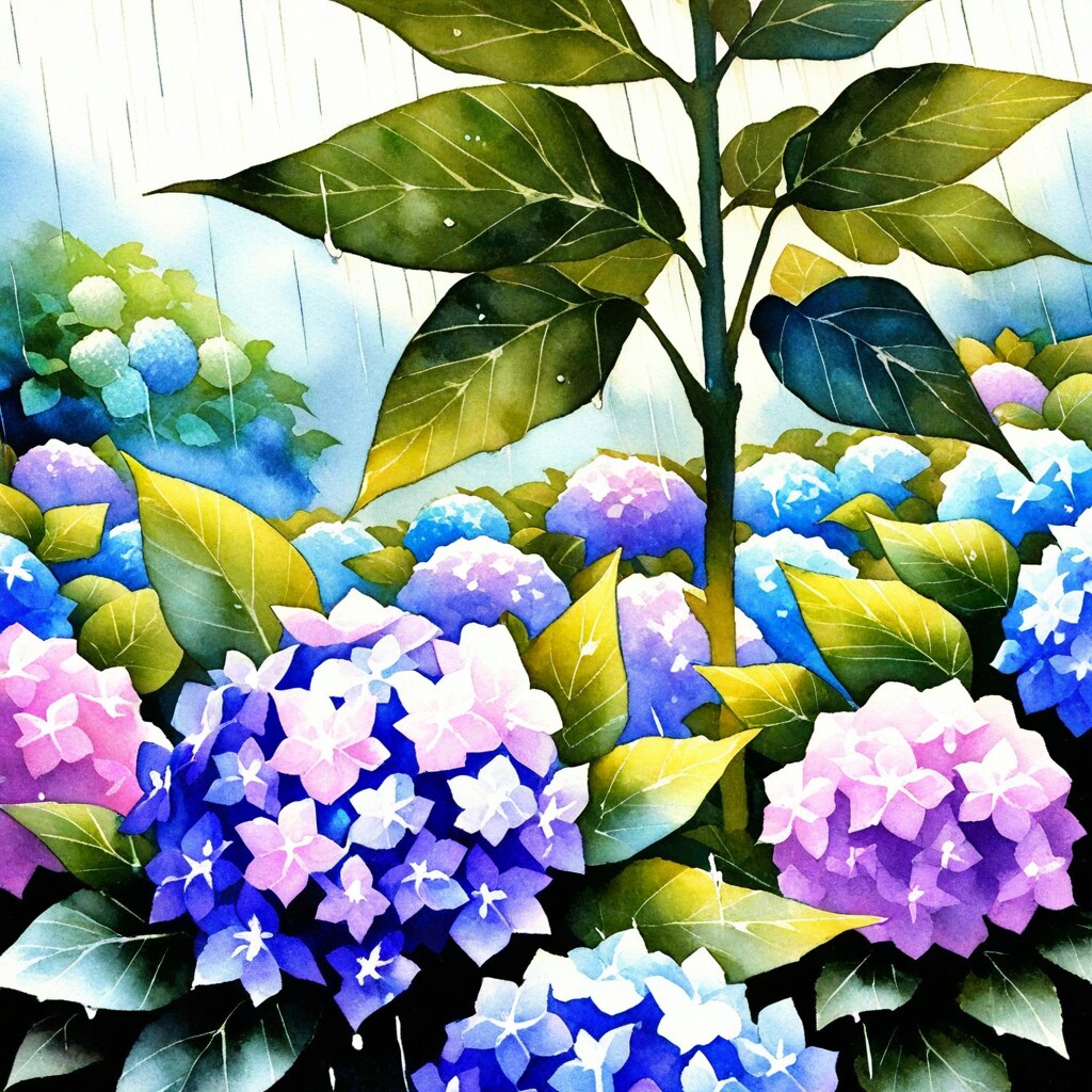 雨の日の紫陽花