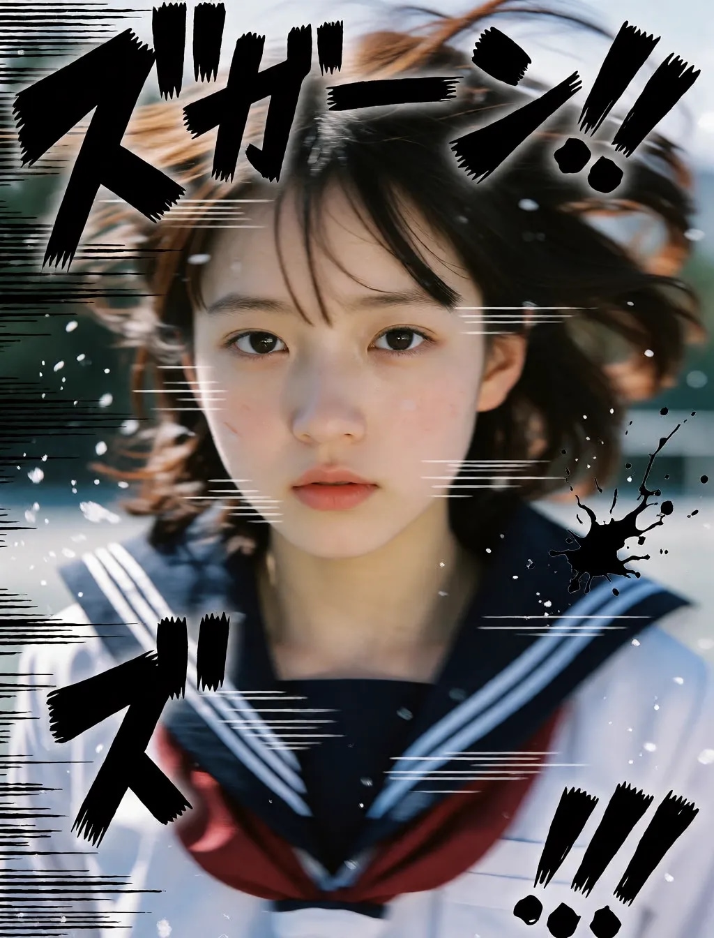 勢いのあるセーラー服