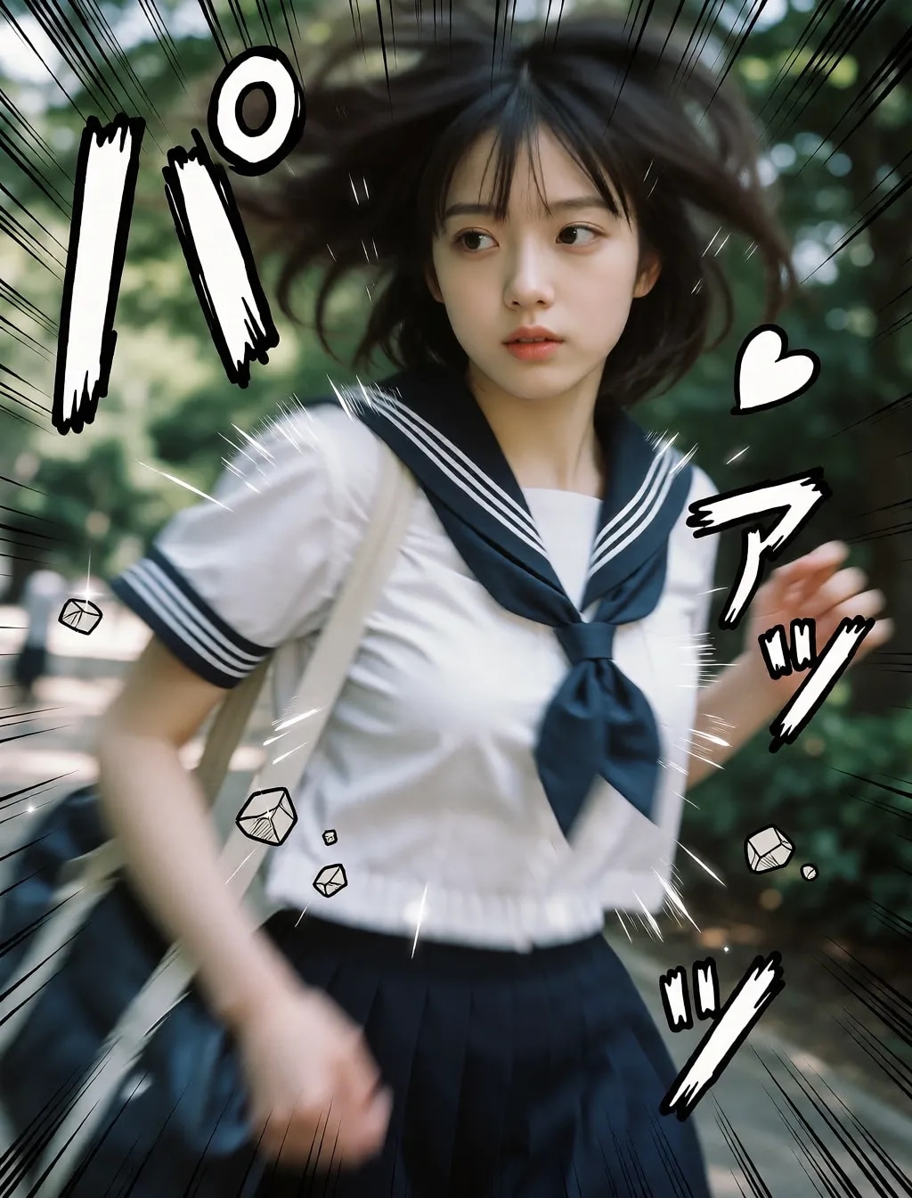 勢いのあるセーラー服