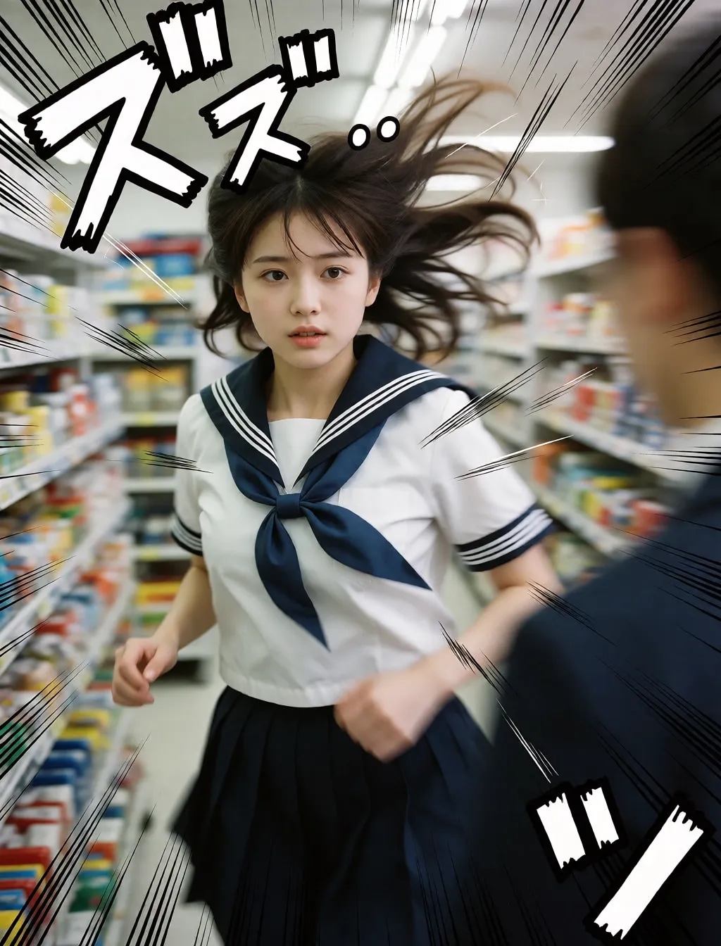 勢いのあるセーラー服