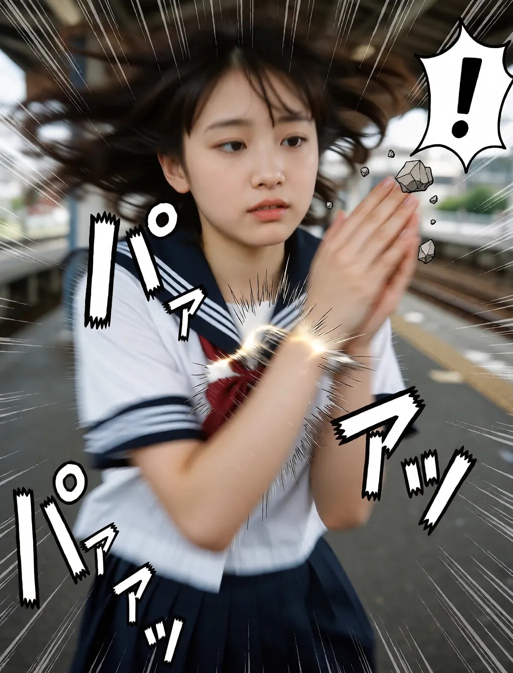 勢いのあるセーラー服