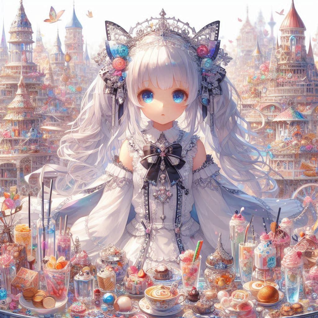 白髪の可愛い女の子【232】 | の人気AIイラスト・グラビア