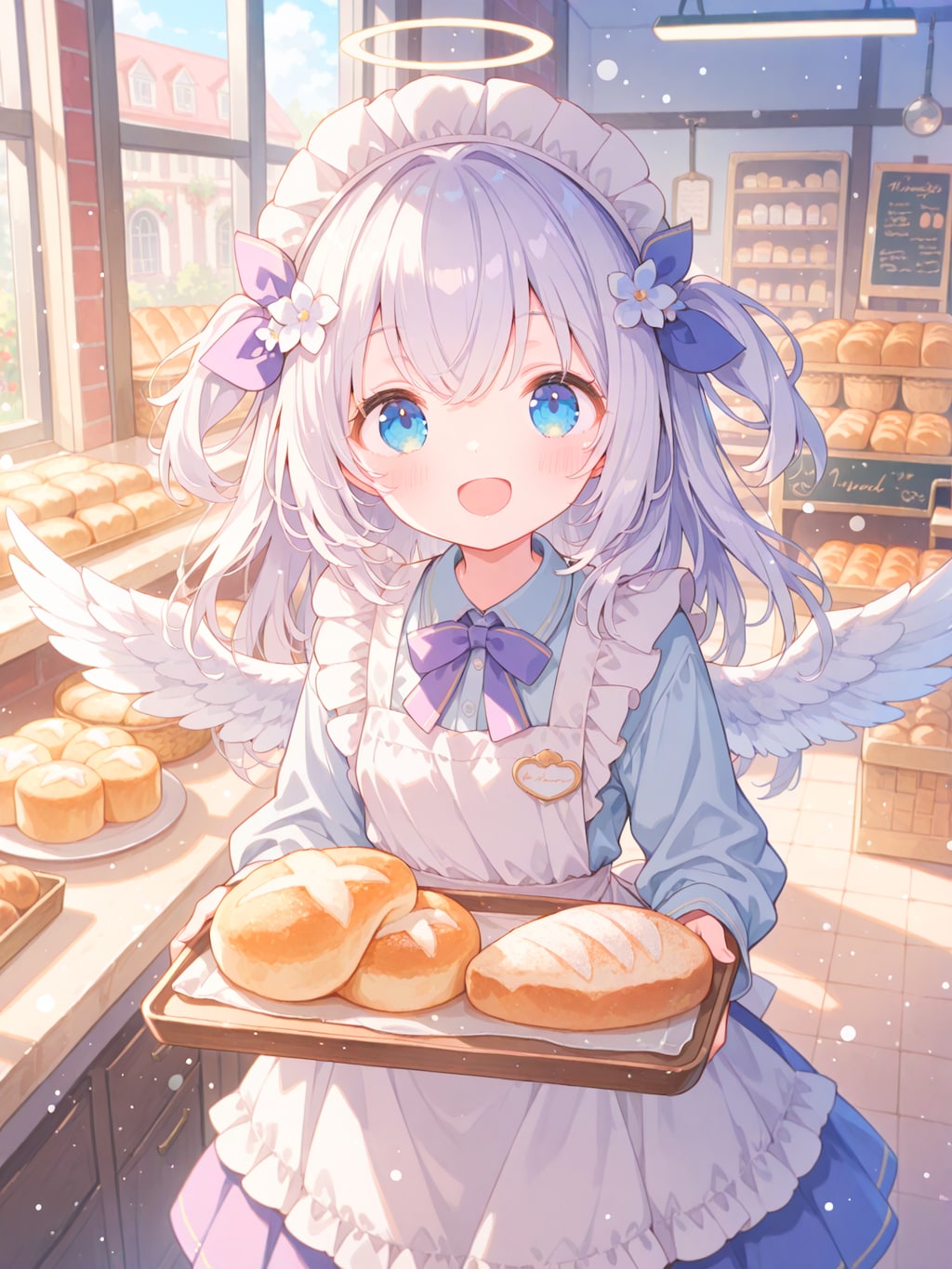 街のパン屋の看板天使