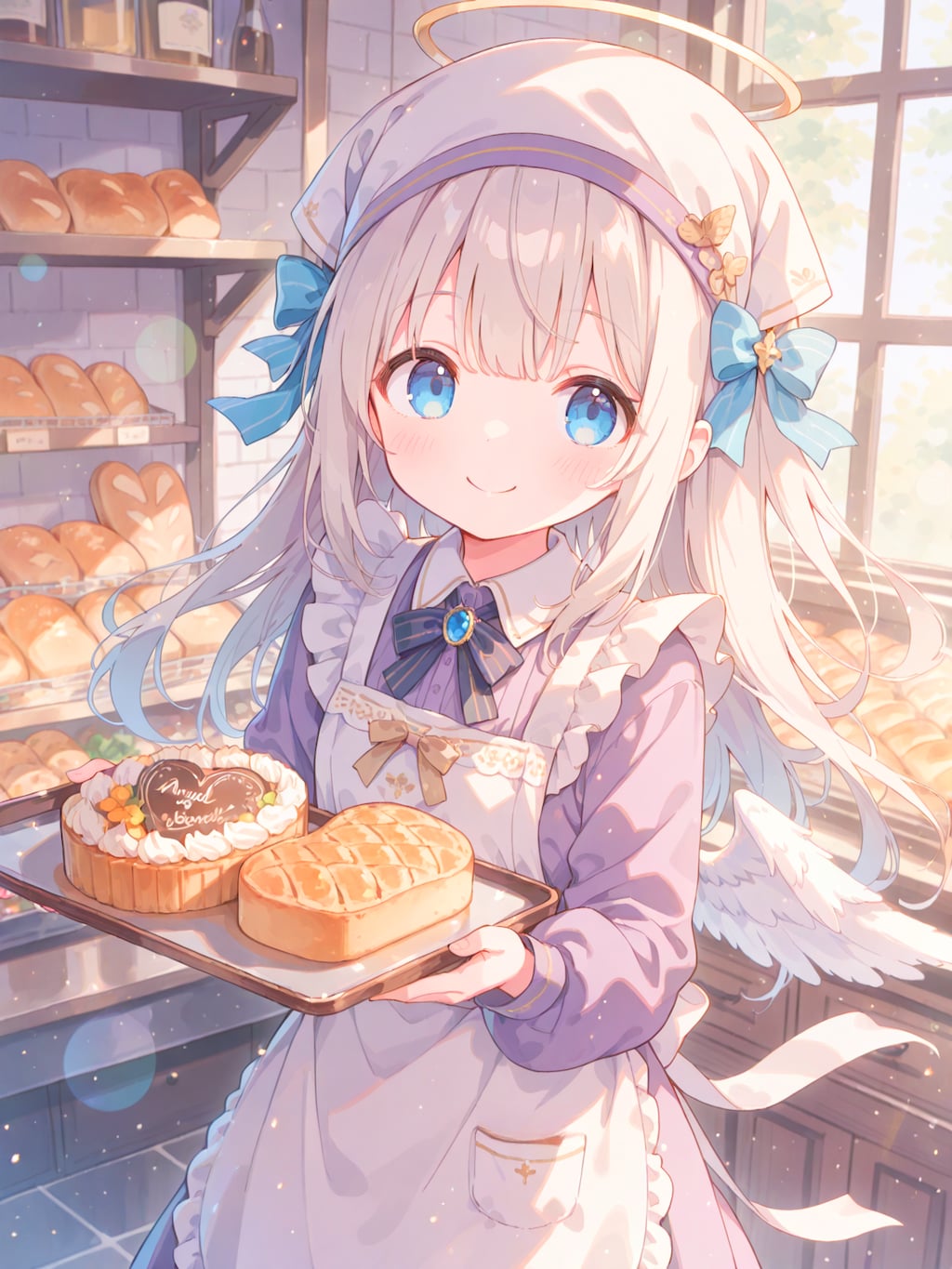 街のパン屋の看板天使