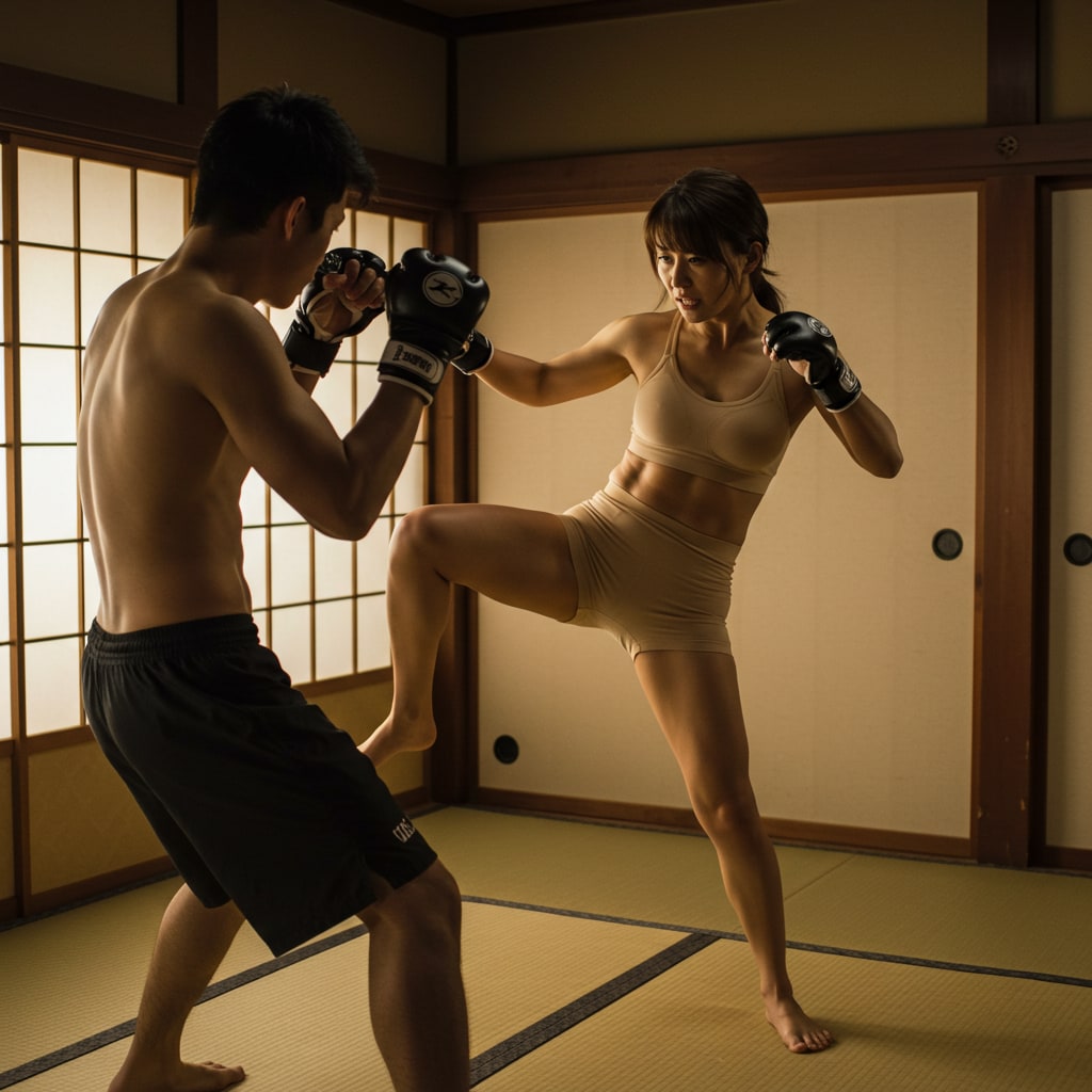 若妻とスパーリング