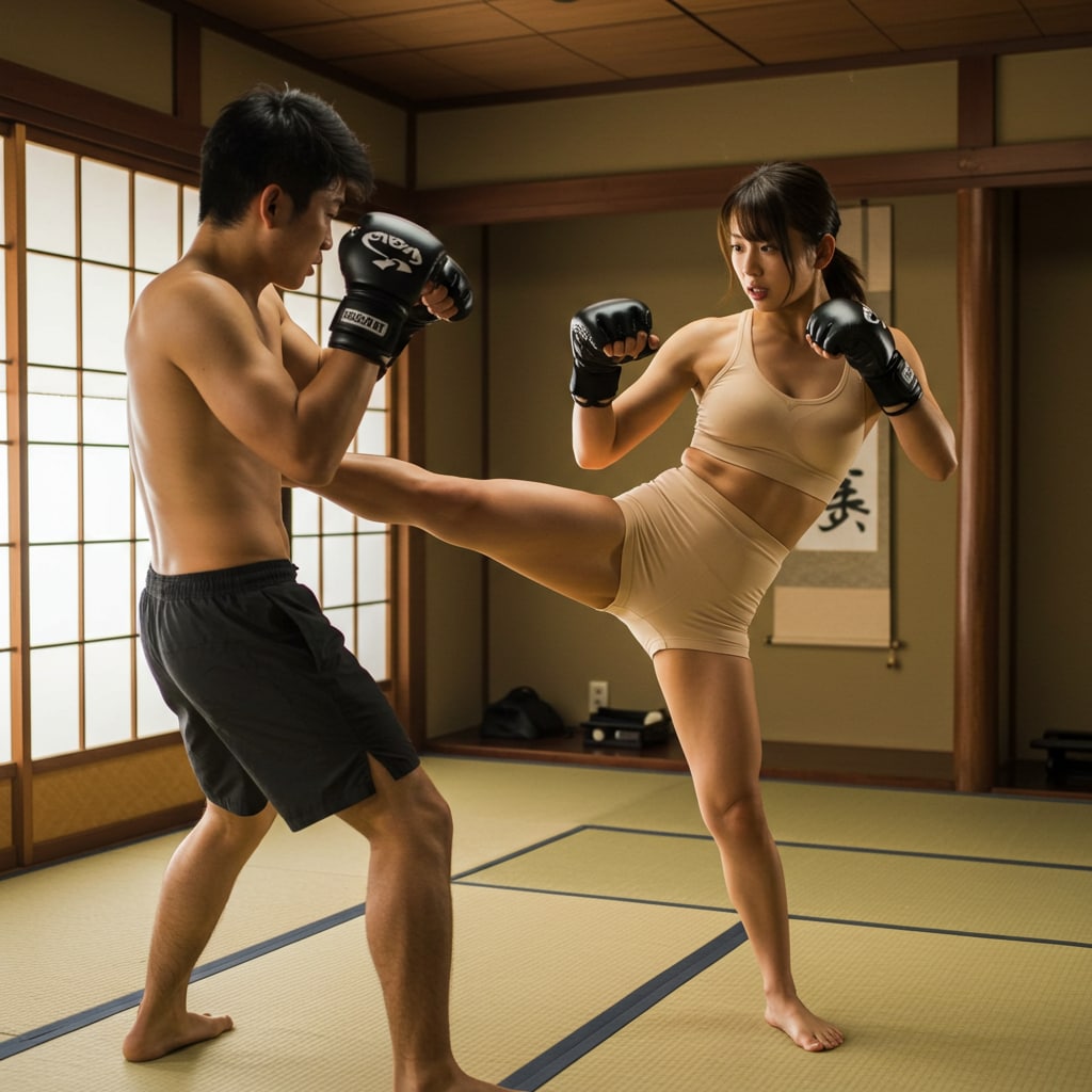 若妻とスパーリング