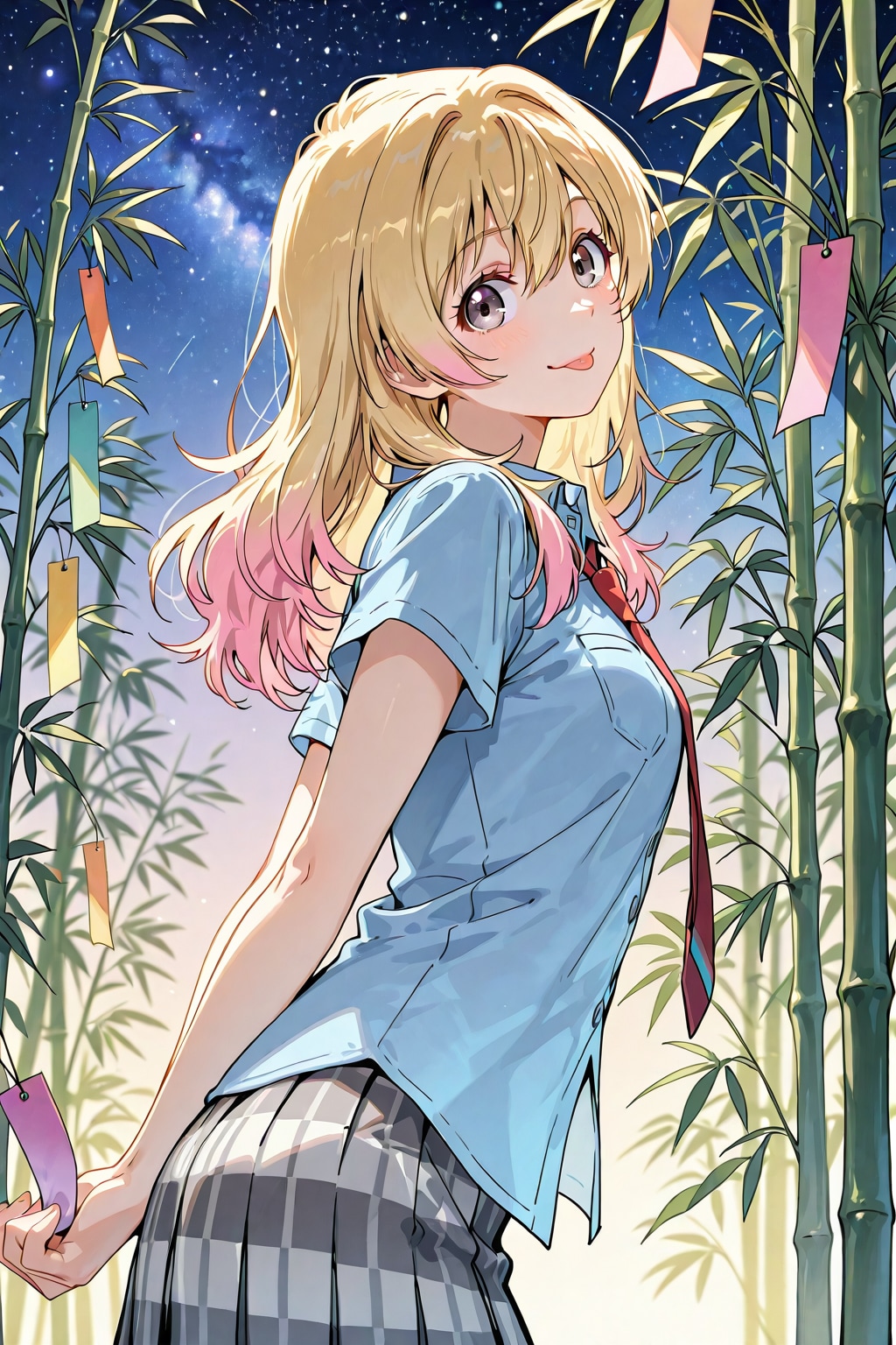ねっ！君は何をお願いするの？ 私？んー、内緒っ！