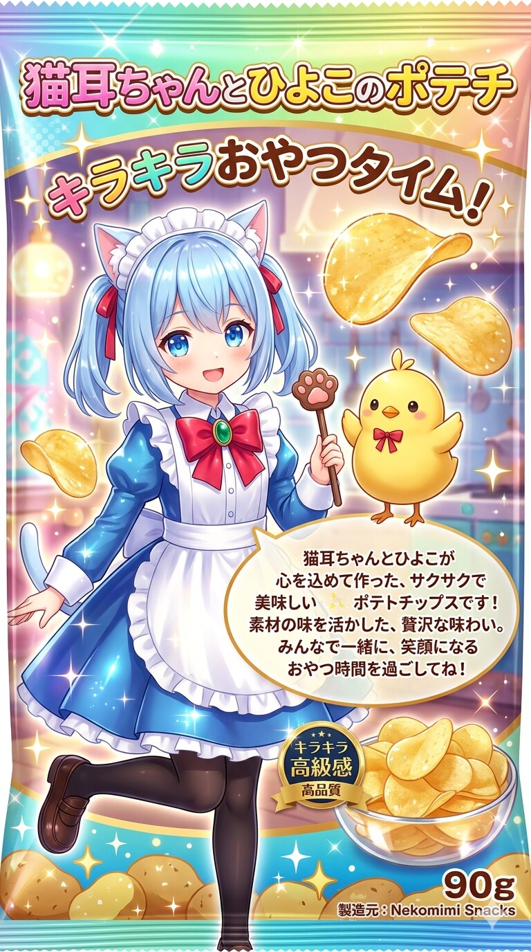 猫耳ちゃんとひよこのポテチ