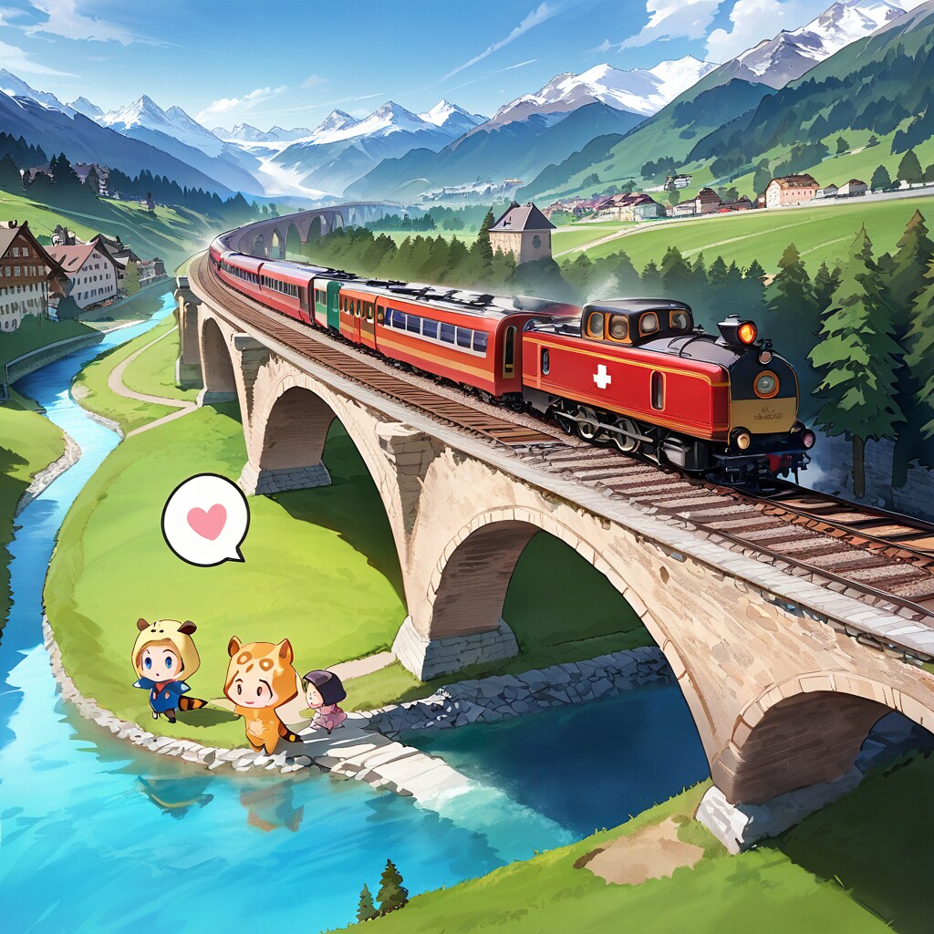 超長い列車とキリン着ぐるみちび子ちゃん | の人気AIイラスト・グラビア