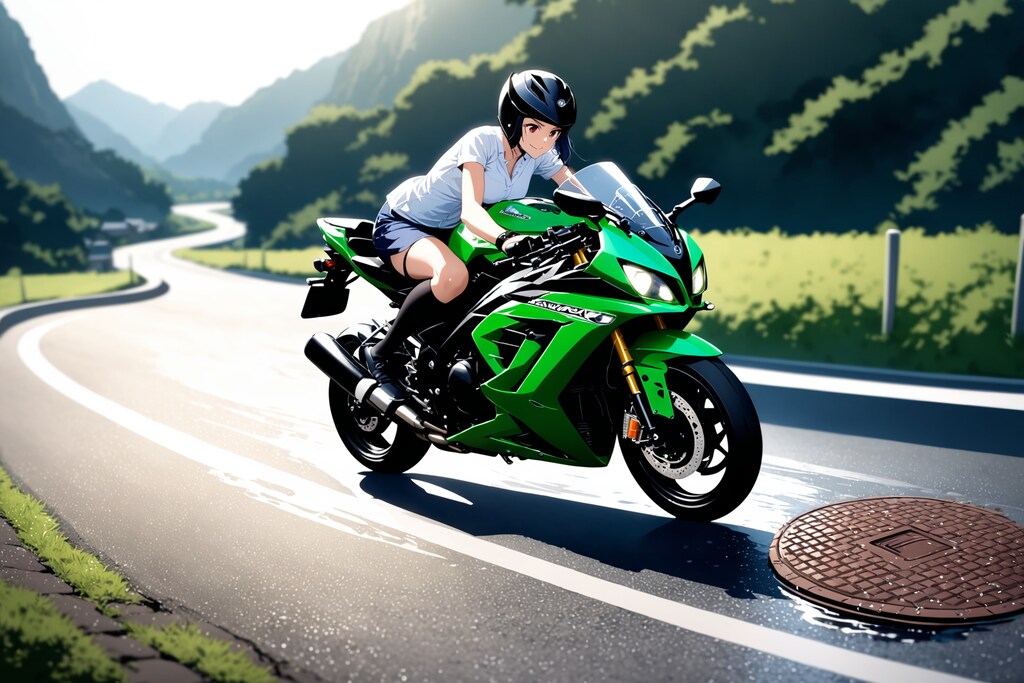 [上にのせたよ]濡れたマンホールに乗る恐怖