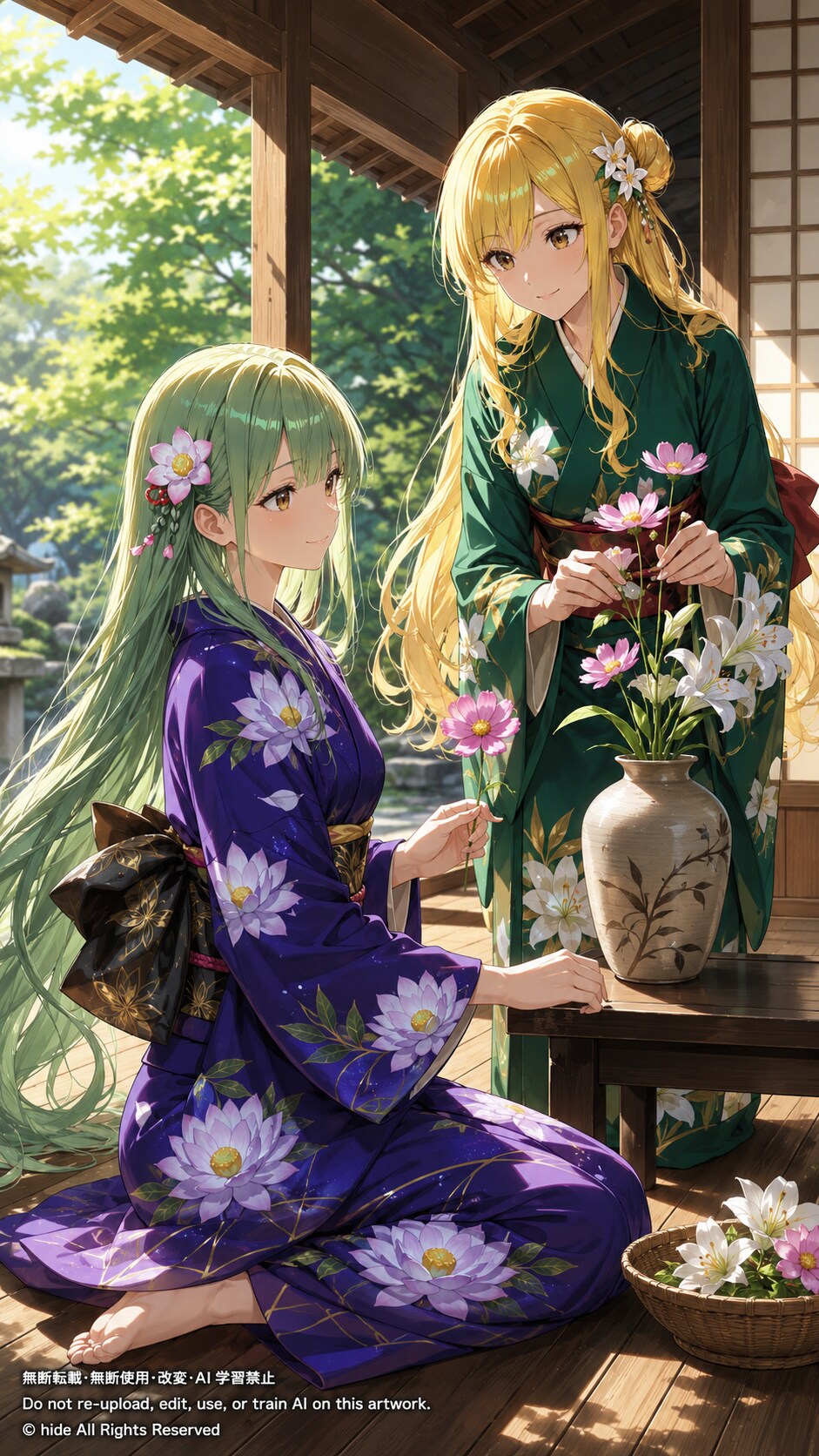🌸 花を生ける、穏やかなひととき | の人気AIイラスト・グラビア