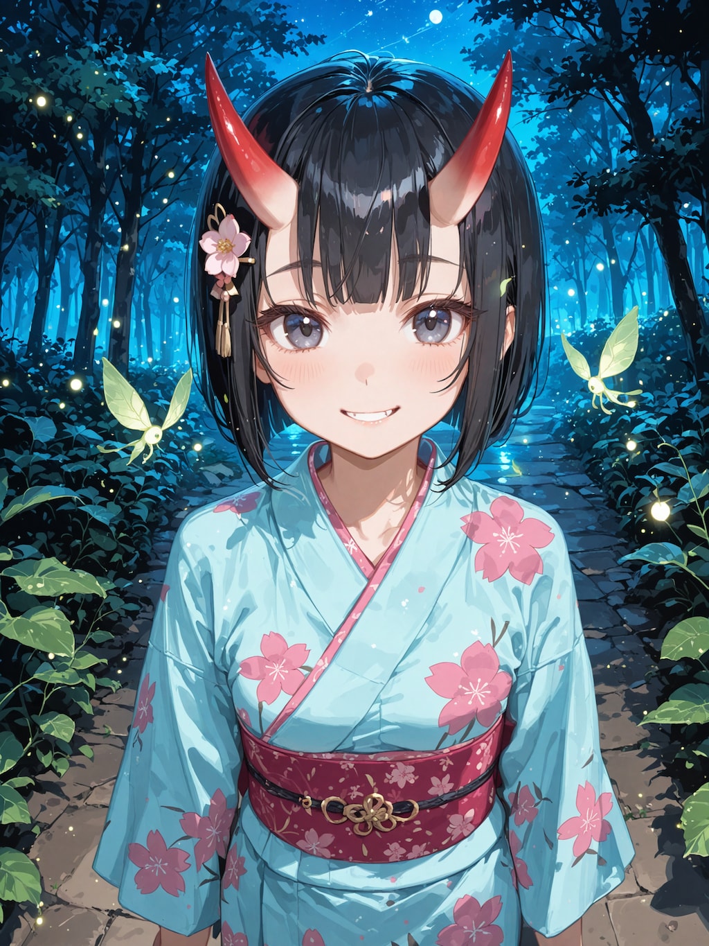 浴衣の八重桜