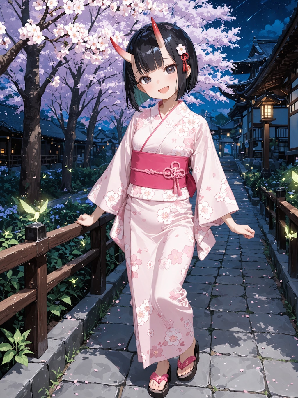 浴衣の八重桜