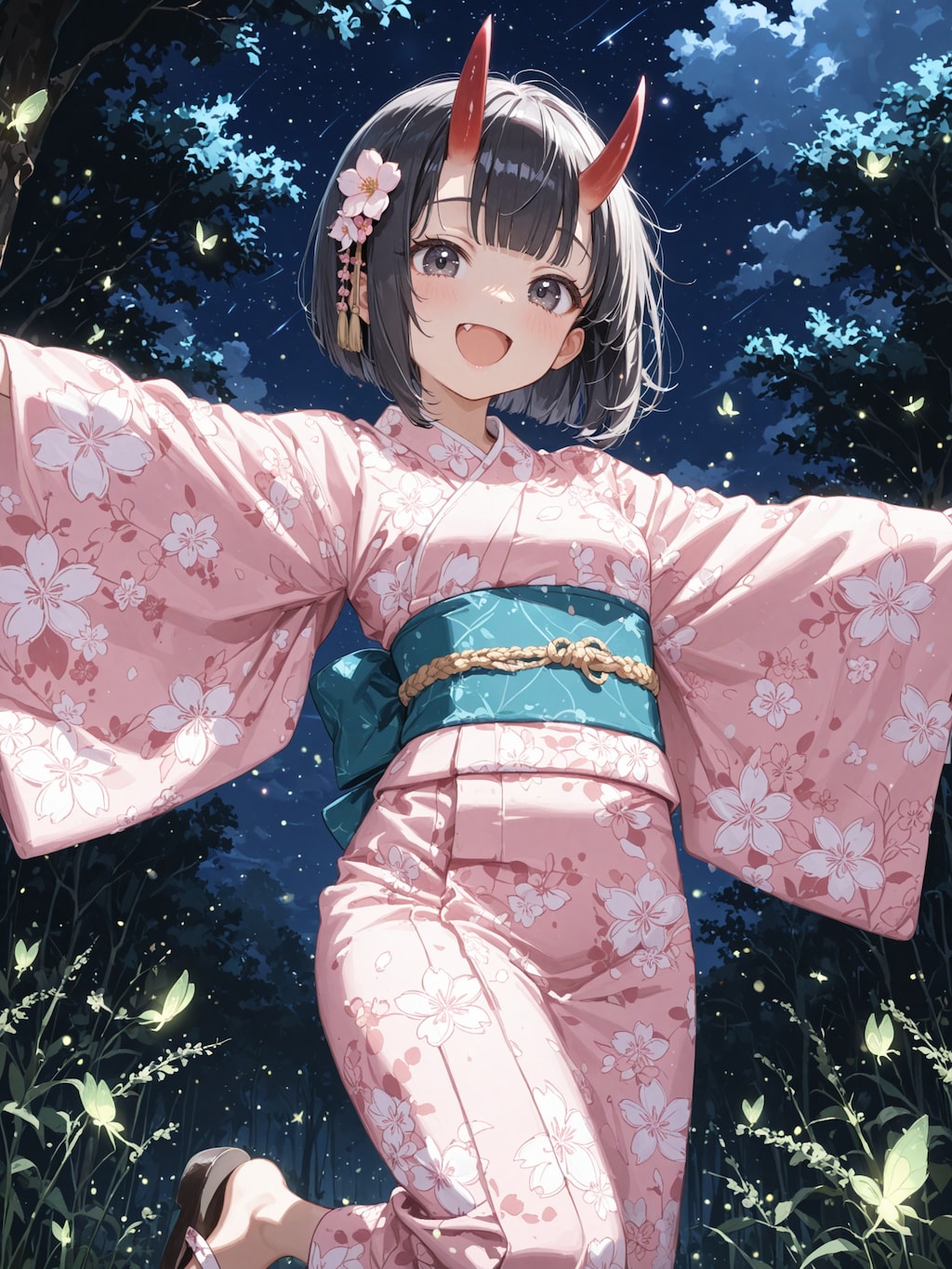 浴衣の八重桜