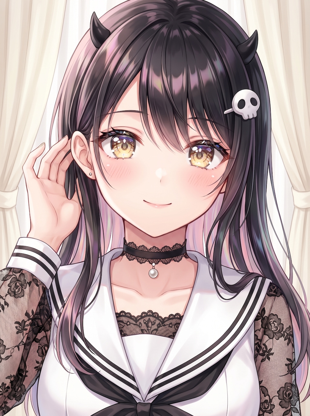 宵闇角飾乙女