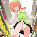 お店のお酒を飲んじゃった目隠れちゃん、罰としてバナナを踏む☆ 8枚目