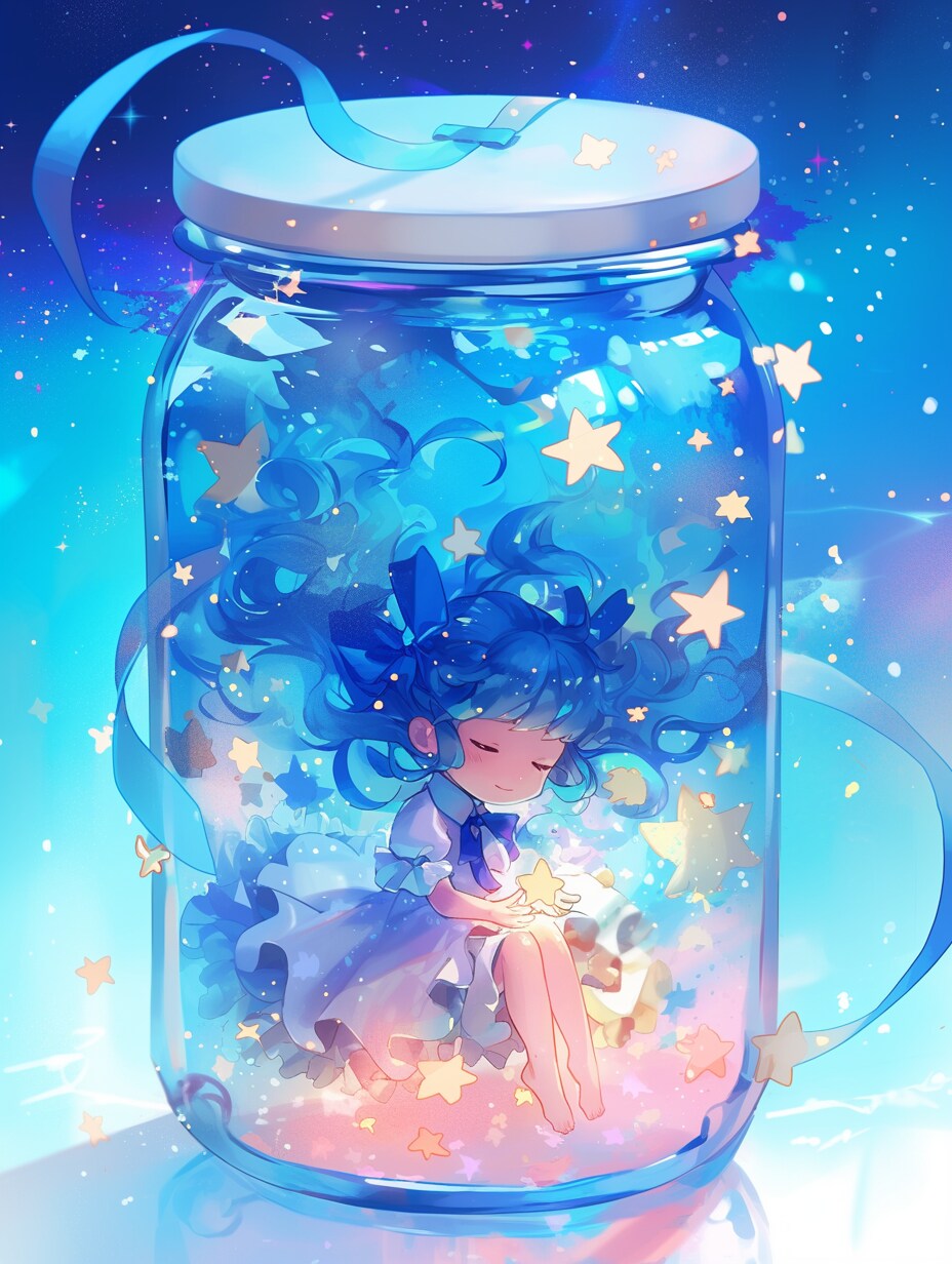 「瓶詰の少女」蒼08 | の人気AIイラスト・グラビア