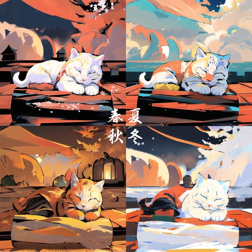 春夏秋冬眠り猫