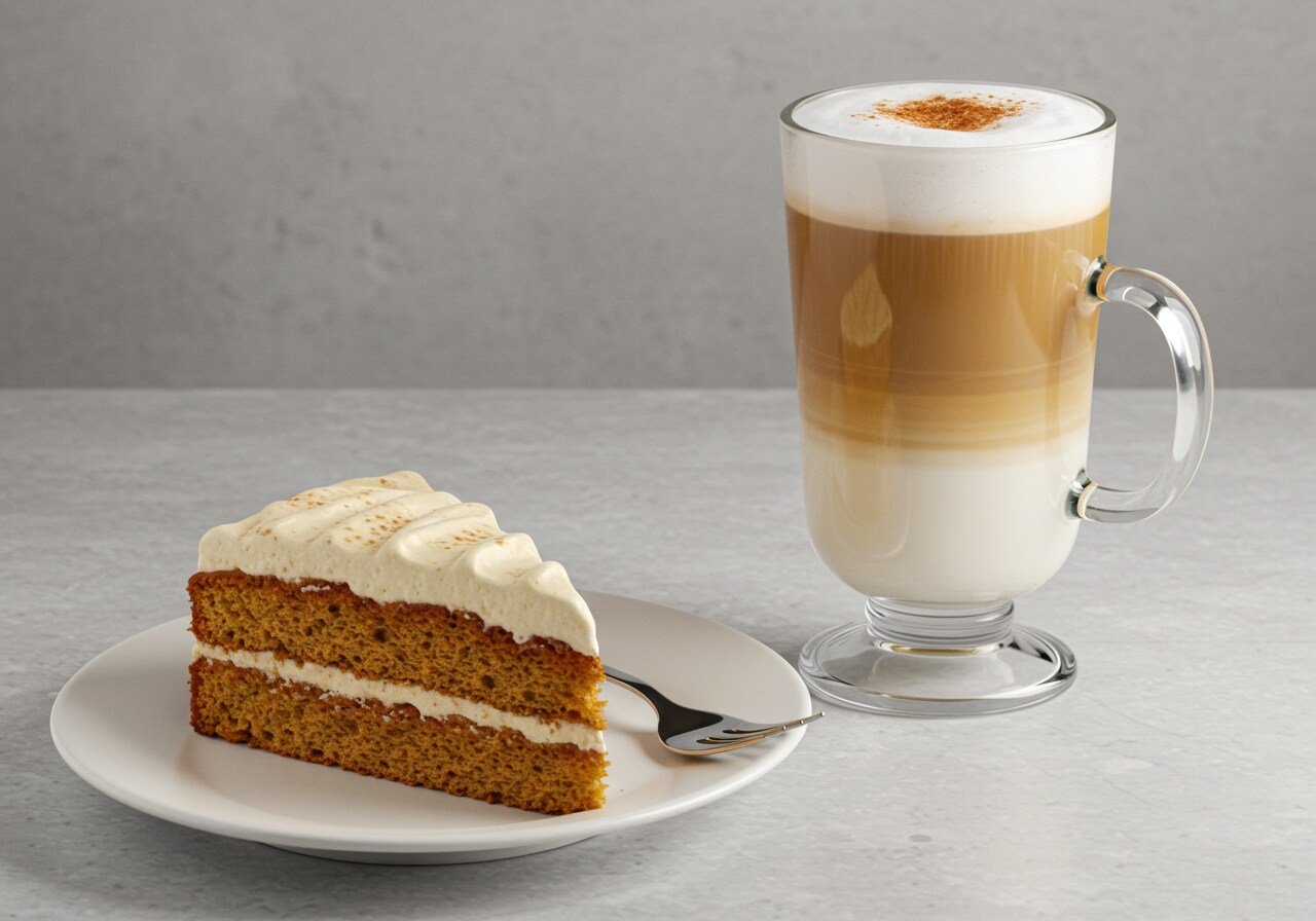 デザートの黒糖ケーキとアイスカフェオレのセット | の人気AIイラスト・グラビア