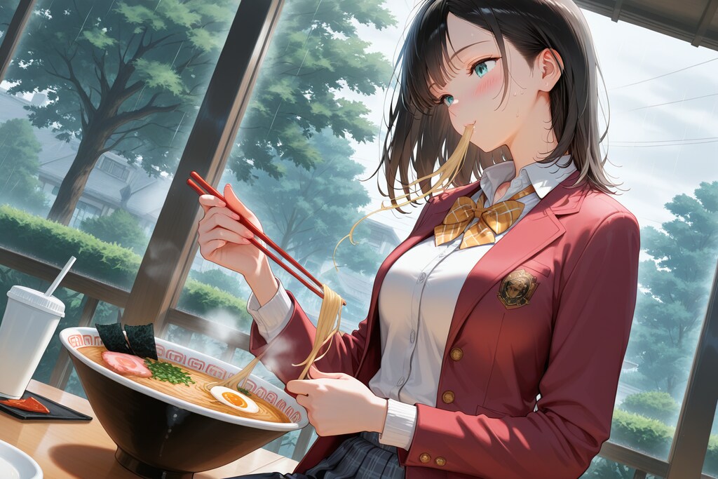 ラーメンを食べていただいた（難しい・・・