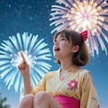 浴衣美人さんと花火に 4枚目