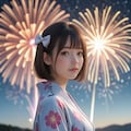 浴衣美人さんと花火に 3枚目