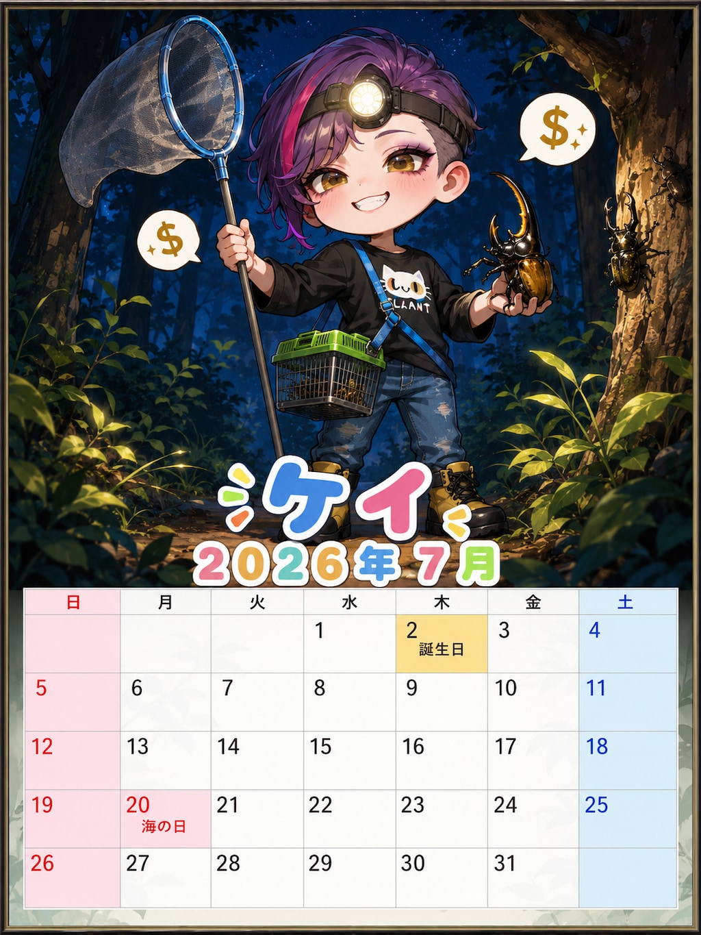 ウチの娘カレンダー７月