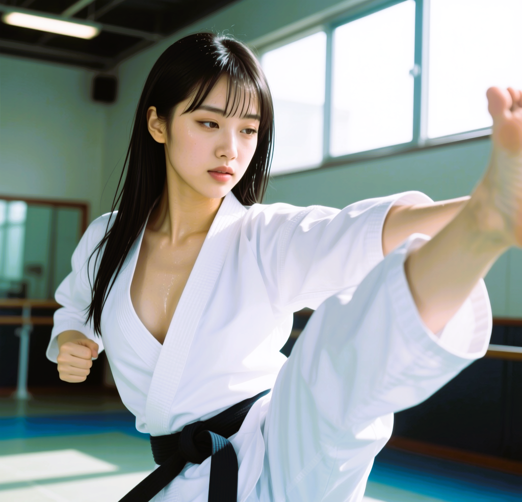 チラ見え空手女子再び