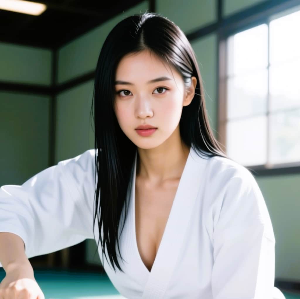 チラ見え空手女子再び