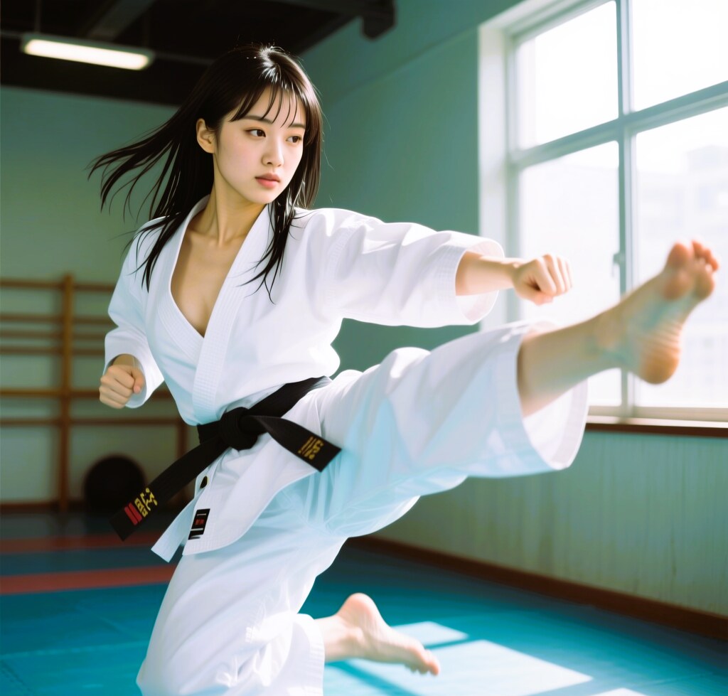 チラ見え空手女子再び