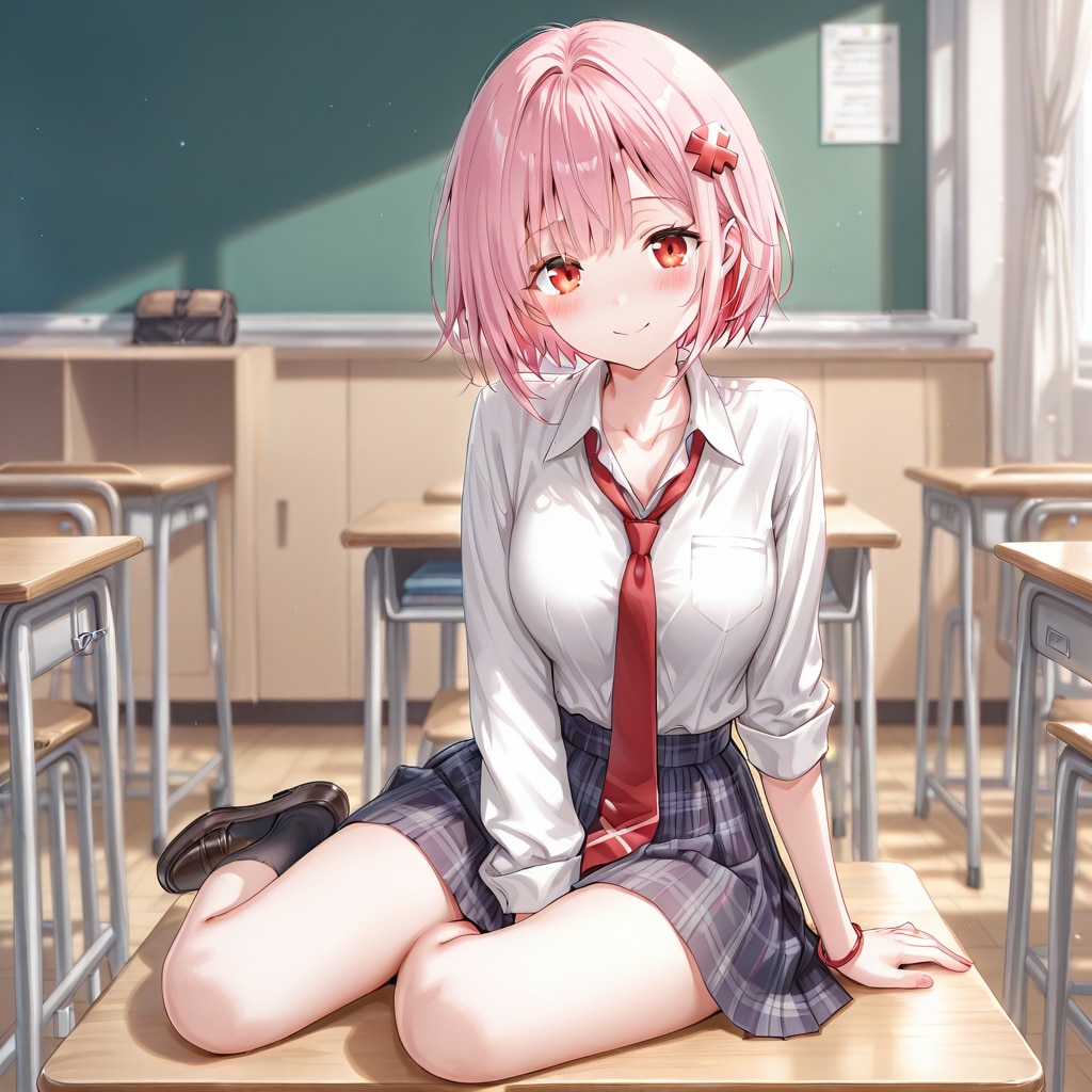 机に乗るひーちゃん