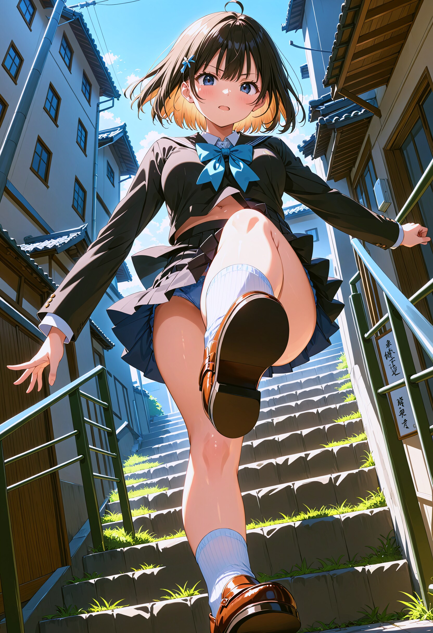 階段キック
