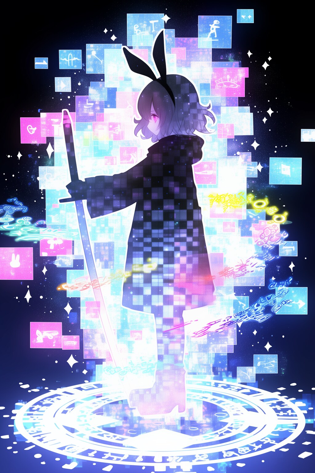 シルエット風うさみみ侍