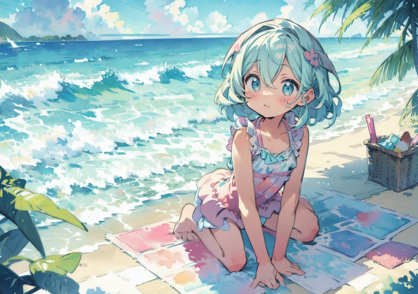 海、波打ち際にて...