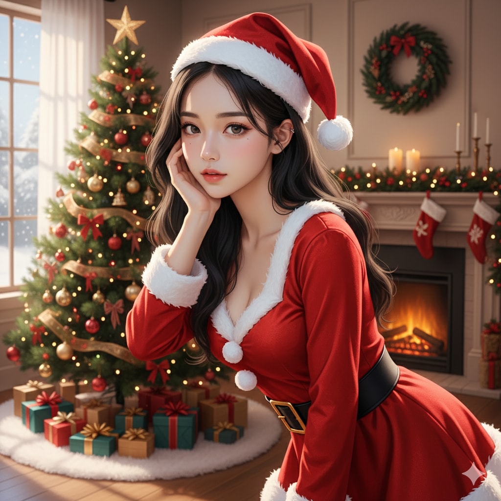 サンタのウインク　和歌月まりあ | の人気AIイラスト・グラビア