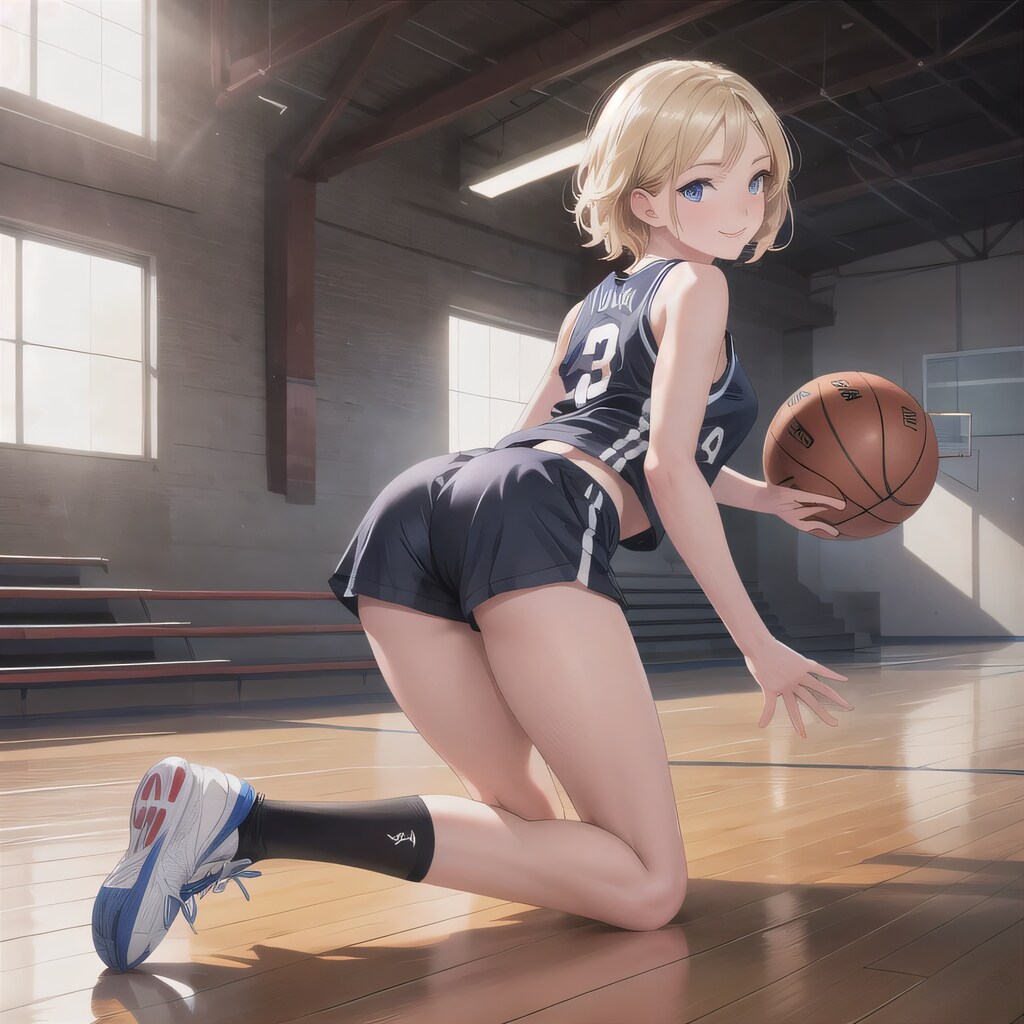 金髪ボブでユニフォームの少女９