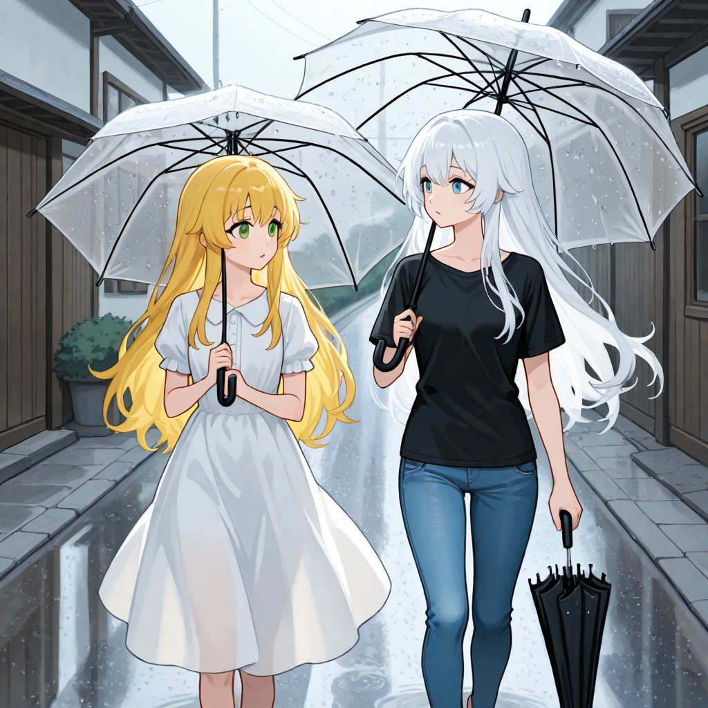 雨が降る中の散歩