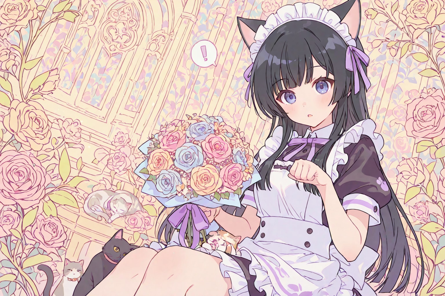 花束にゃん | の人気AIイラスト・グラビア