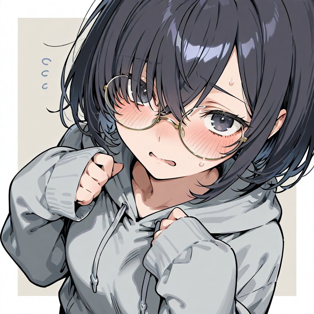 袖が長めメカクレちゃん