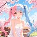 女の子、アニメ風のイラスト、キャミソール(2) 11枚目