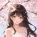 女の子、アニメ風のイラスト、キャミソール(2) 3枚目
