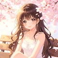 女の子、アニメ風のイラスト、キャミソール(2) 2枚目