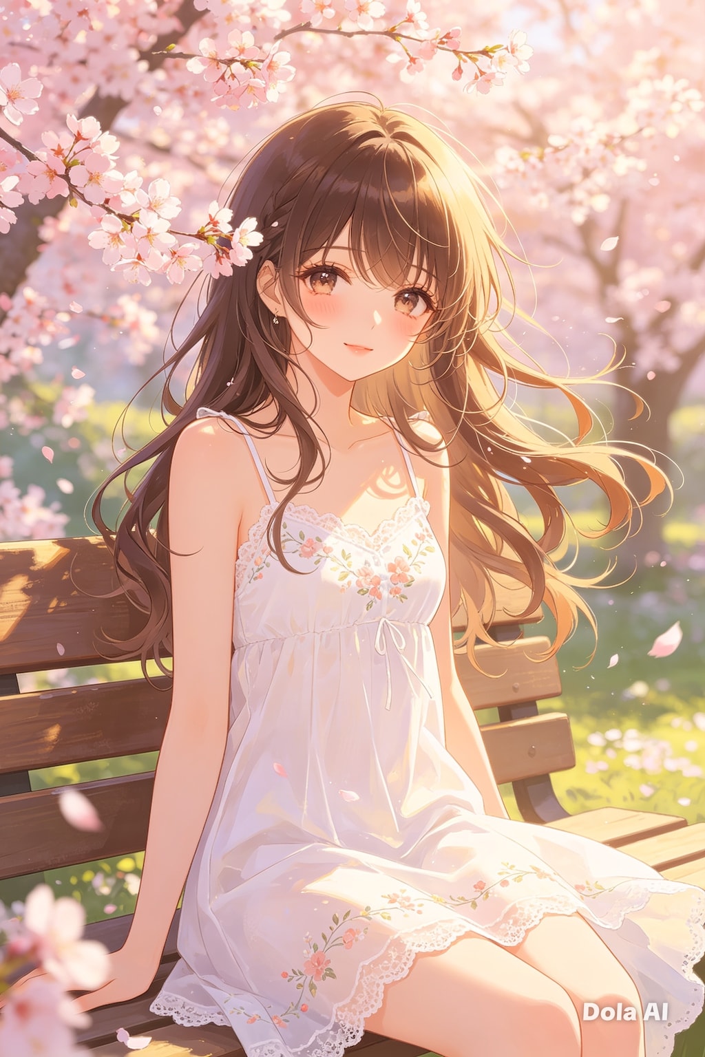 女の子、アニメ風のイラスト、キャミソール(2)