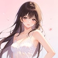 女の子、アニメ風のイラスト、キャミソール(2) 4枚目