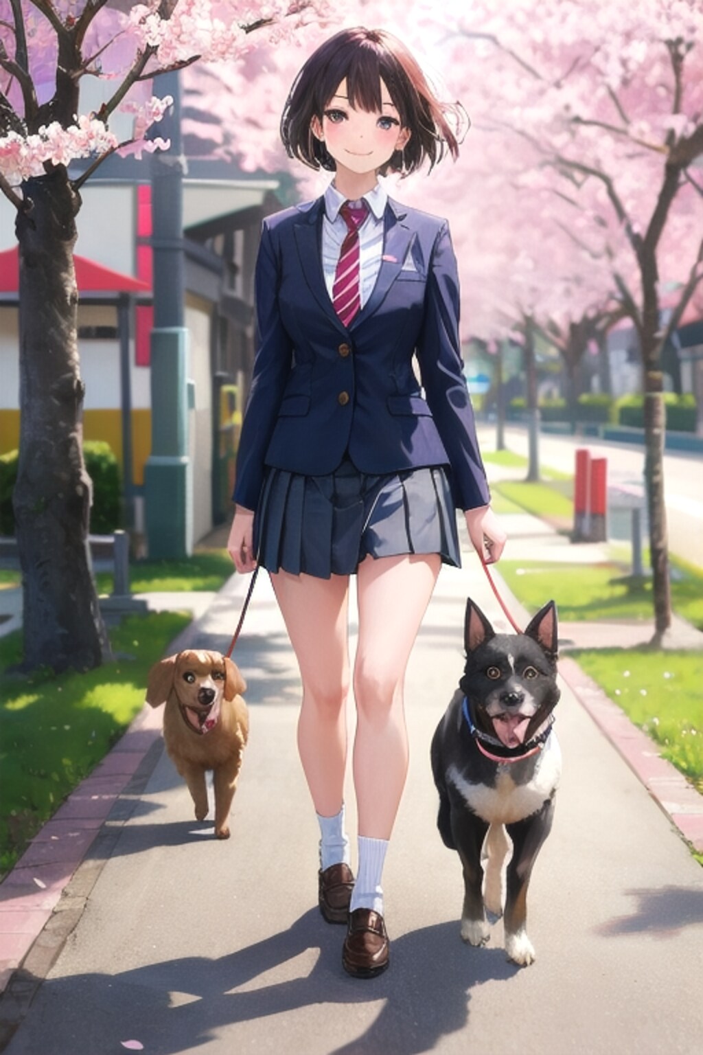 犬の散歩をする女の子15